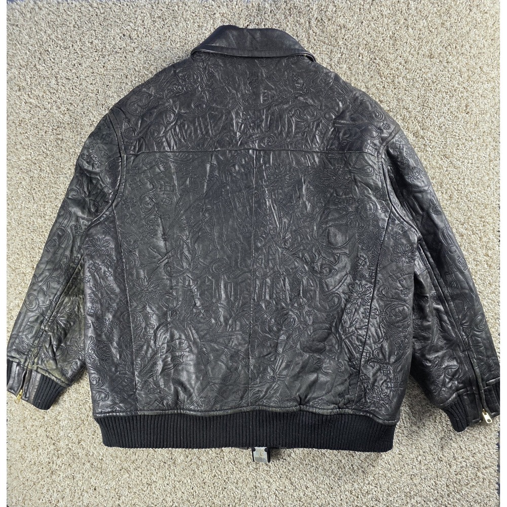 Vintage Rocawear La Familia Leather Jacket Size 3XL West Coast California Rare - Picture 7 of 15